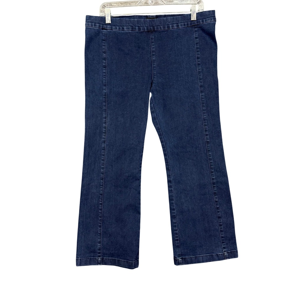 BDG Jeans Womens Large Blue Dark Wash Seamed Knit Pull On Cotton Stretch Cropped